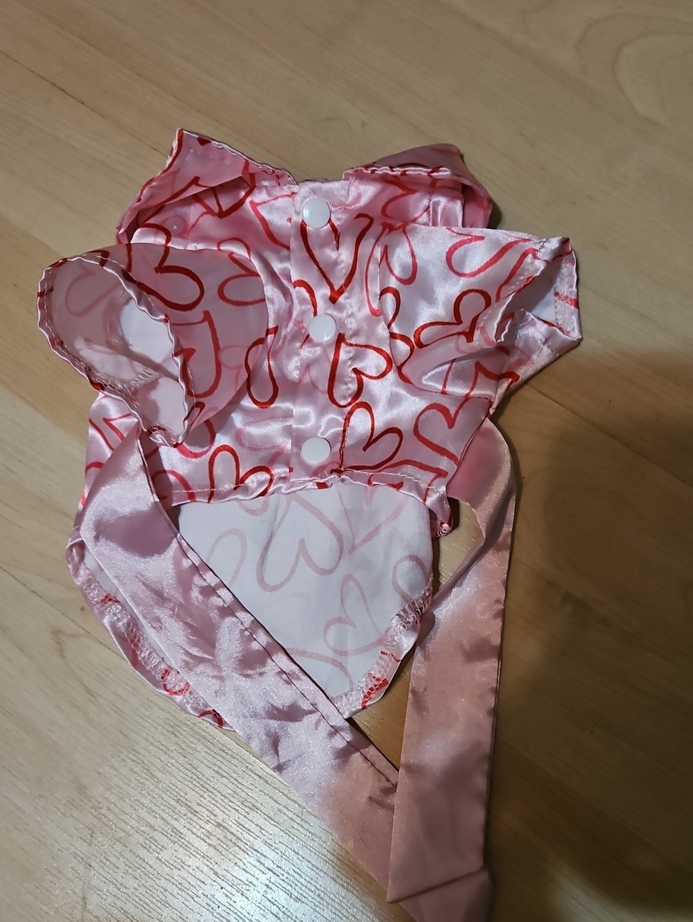 Pink Heart Print Pet Robe - Picture 3 of 3